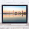 Dawn Factory Reflection Pastel Sunset Colour Lake Pink Wall Art Print