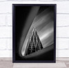 Fascination Of Lines triangle black and white building Wall Art Print