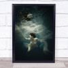 Girl Dress Cloth Light Darkness Dance Blue White Water Wall Art Print