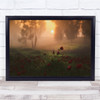 Landscape Sunrise Light Morning Warm light Bloom Grass Wall Art Print