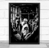 Man Passenger Transportation Commuting Helmet Vignette Wall Art Print