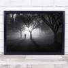 Night Mist Tree Light Model Shadow Creepy Baw Cold Fog Wall Art Print