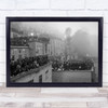 Religious people buildings old vintage black and white Wall Art Print