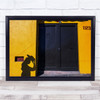 Shadow Greeting Street Oaxaca Hat Greetings metal door Wall Art Print