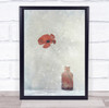 Bottle Water Flower Poppy Flora Floral Botanical Snow Wall Art Print