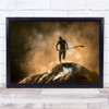 Documentary Fire Burning Smoke Charcoal Shovel Worker Wall Art Print