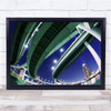 Dragons green trail bridge curved lights architecture Wall Art Print