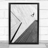 I wheel Climb man on skateboard black and white alone Wall Art Print