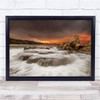 Landscape Seascape Sunset Stream Water Rock River Sea Wall Art Print