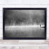 Landscape Silhouette Cold Person Lake Water Mist Haze Wall Art Print