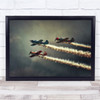 Old Vintage Trails Planes Contrail Air show Airplanes Wall Art Print