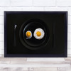 Still Life Eggs Breakfast Food Kitchen Plates Cutlery Wall Art Print