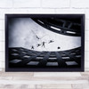 Architecture Men Working Sky Performance Dance Group Wall Art Print
