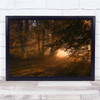 Autumn Fall Leaves Forest Light Landscape Trees Path Wall Art Print