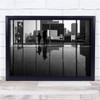 Black & White Monochrome Silhouette glass reflection Wall Art Print