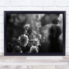 Black & White Mood Woman Umbrella Flower Sad Raining Wall Art Print