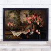 Flowers Art Picture Room Classic Book Girl Old Music Wall Art Print