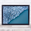 Glacier Lagoon Blue Ice Aerial perspective landscape Wall Art Print