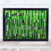 Green Wall Building Cleaning Windows abstract shapes Wall Art Print