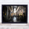 Landscape Street Abstract Blurry Painted with People Wall Art Print