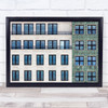 Mystery Of rectangle square windows balcony building Wall Art Print