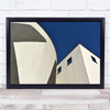 Panoramic Architecture Blue Building Geometry Shapes Wall Art Print