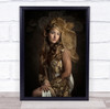 Portrait Fine Art Painting Manon gold floral fashion Wall Art Print