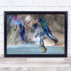 Sports In Action skiing mountain rocky blurry motion Wall Art Print