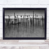 Black & White Boat Fishing Lake Swimming Water Help Wall Art Print