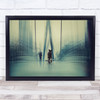 Dogs Blur Urbanity Mood Blue Frankfurt walking cute Wall Art Print