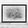 Illustration Black & White horses blurry silhouette Wall Art Print