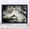 No More Music eerie tree band stand black and white Wall Art Print