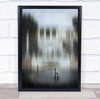 Piazza Del Popolo Roma blurry buildings man walking Wall Art Print