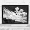 Sea Waves Storm Seascape Cliff Nature Black & White Wall Art Print