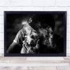 Smoke Light Portrait Beard Hat Charcoal Documentary Wall Art Print