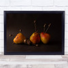 Still Life Fruit Pear Golden Light Soft Pierce Stab Wall Art Print