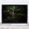 Waterfall Rainforest Landscape Green Australia Dark Wall Art Print