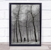 Winter Biker Snow Mood Trees Tall High Bike Bicycle Wall Art Print