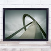 Abstract Curves Sky Bridge Architecture Grey Moody Wall Art Print