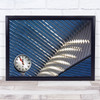 Almost Five To Twelve Clock blue and white roofing Wall Art Print