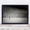 Black & White desert alone tree single dunes hills Wall Art Print