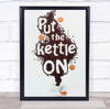 Coffee Food Text Drink Tea Characters Beans Kettle Wall Art Print