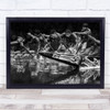 From Behind Rowboat team water splash action sport Wall Art Print