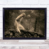 Mood Person Fairy-tale Sitting Forest Stone Female Wall Art Print