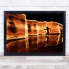 Night Landscape Woman Reflection Water Brown Dance Wall Art Print