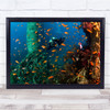 Sea scape Sea diving scuba orange fish clear water Wall Art Print