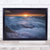 Sea Water Blue Velvet Sunset Clouds Wave Sun Coast Wall Art Print