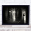 Street life Apartments Lights Rainy Night Mood Man Wall Art Print