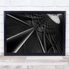 Tracks Patterns Crossing Architecture Blaqck White Wall Art Print