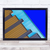 Architecture Diagonal Geometry Blue Graphic Lines Wall Art Print